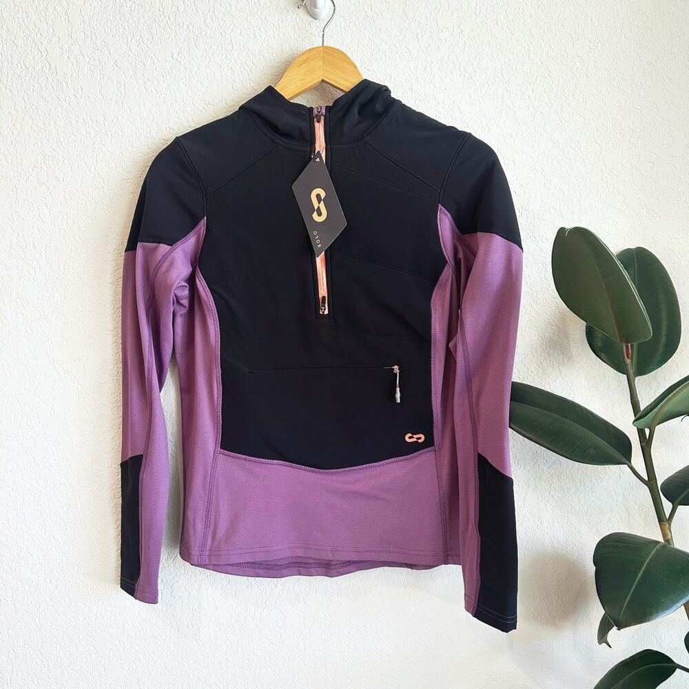 OROS Explorer Hoodie XS‎ Violet Aurora Solarcore Insulated 1/4 Zip Cycling Ride